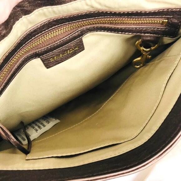 Alexis Hudson Sequin Leather Large Clutch Bag Copper-Gold New - Picture 3 of 6